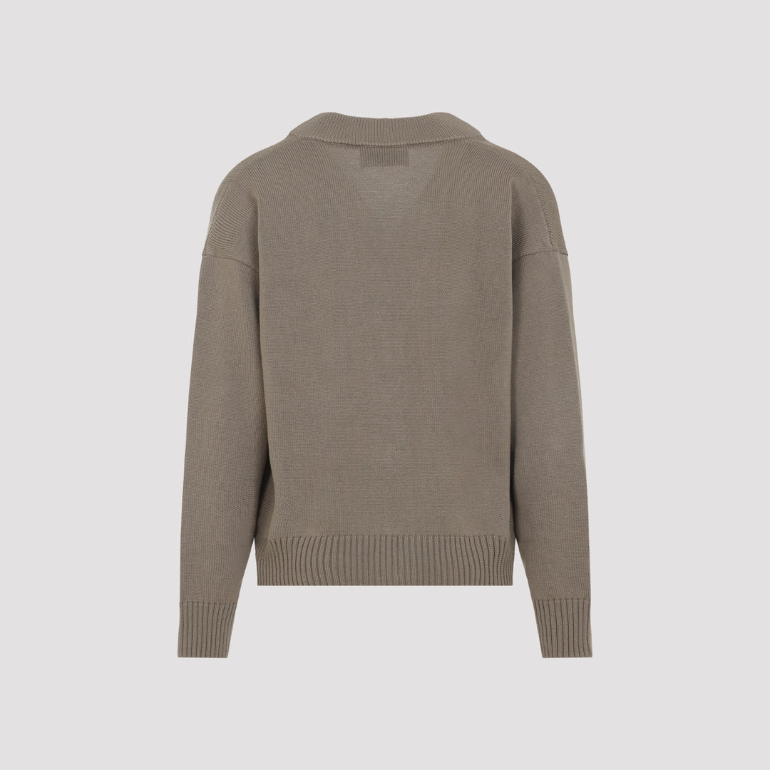 Ami Paris Cardigan - Nude & Neutrals | 65ad44e1aec4ebad071cd70255ab5c92594d0b2f