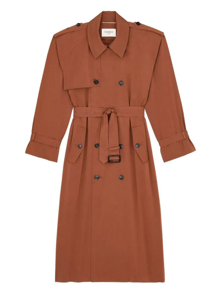Saint Laurent Paris Trench - Brown | ddc017f3aacb546d3e7464a006f1fcfb1f4d0b6f