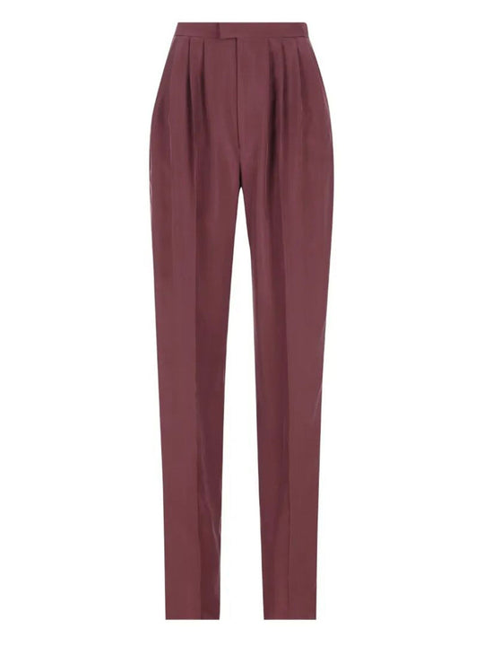 Mid-Rise Tailored Pants In Silk Habotai