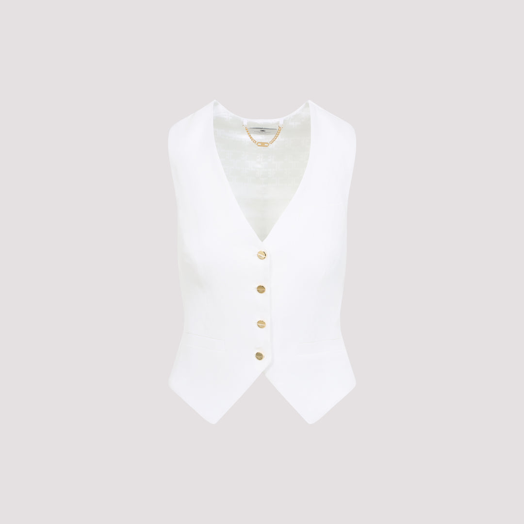 Elisabetta Franchi Gilet - White | cc420f65093d064d7f298b33e09d88aa67c1d4bf