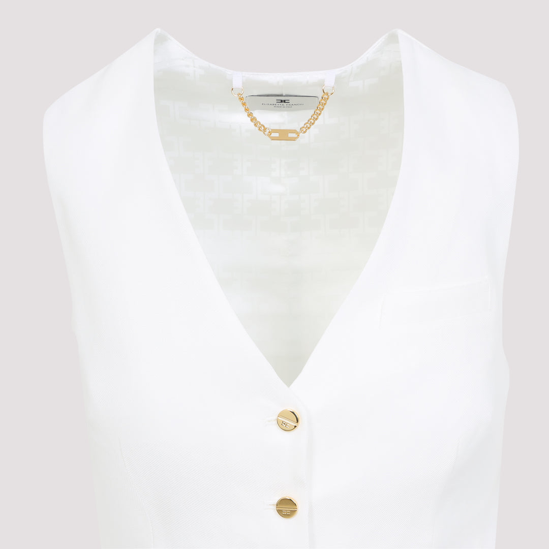 Elisabetta Franchi Gilet - White | 8cd9814044ca1b16b19e34fc8bede02bbb90c86b