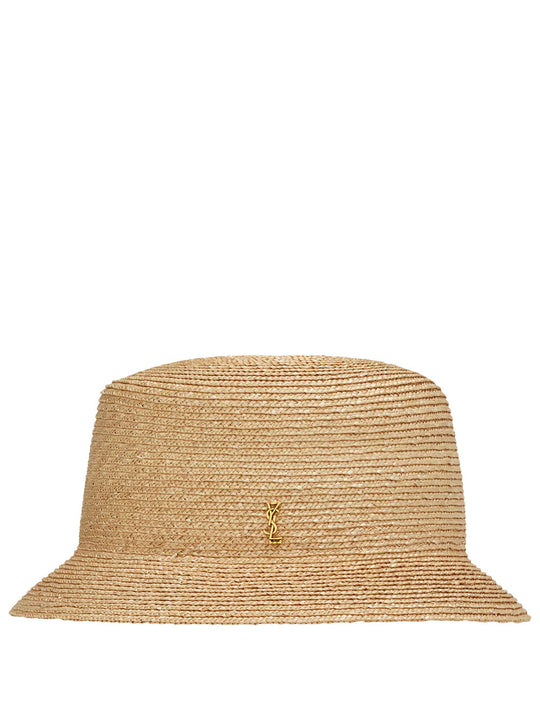 Maglina Straw Bucket Hat With Cassandre Pin