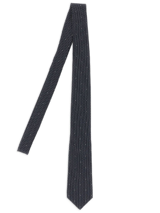 Dotted Tie In Silk Crepe