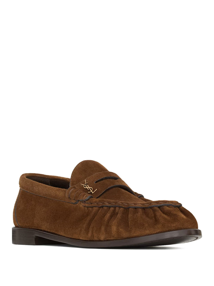 Saint Laurent Paris Loafers - Brown | a8c44f459eee78cdcb9f1ea6219292d78a805d27