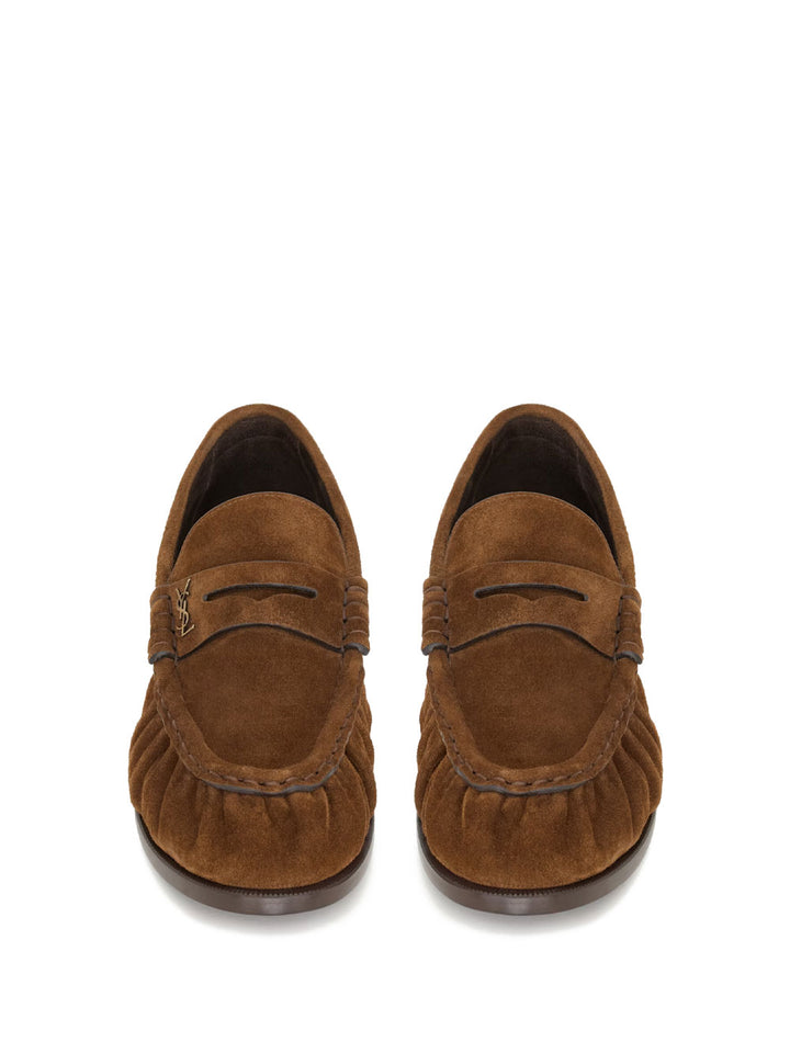 Saint Laurent Paris Loafers - Brown | ff33c7c5957ad6077e47a3163614d1e46e9e67a9