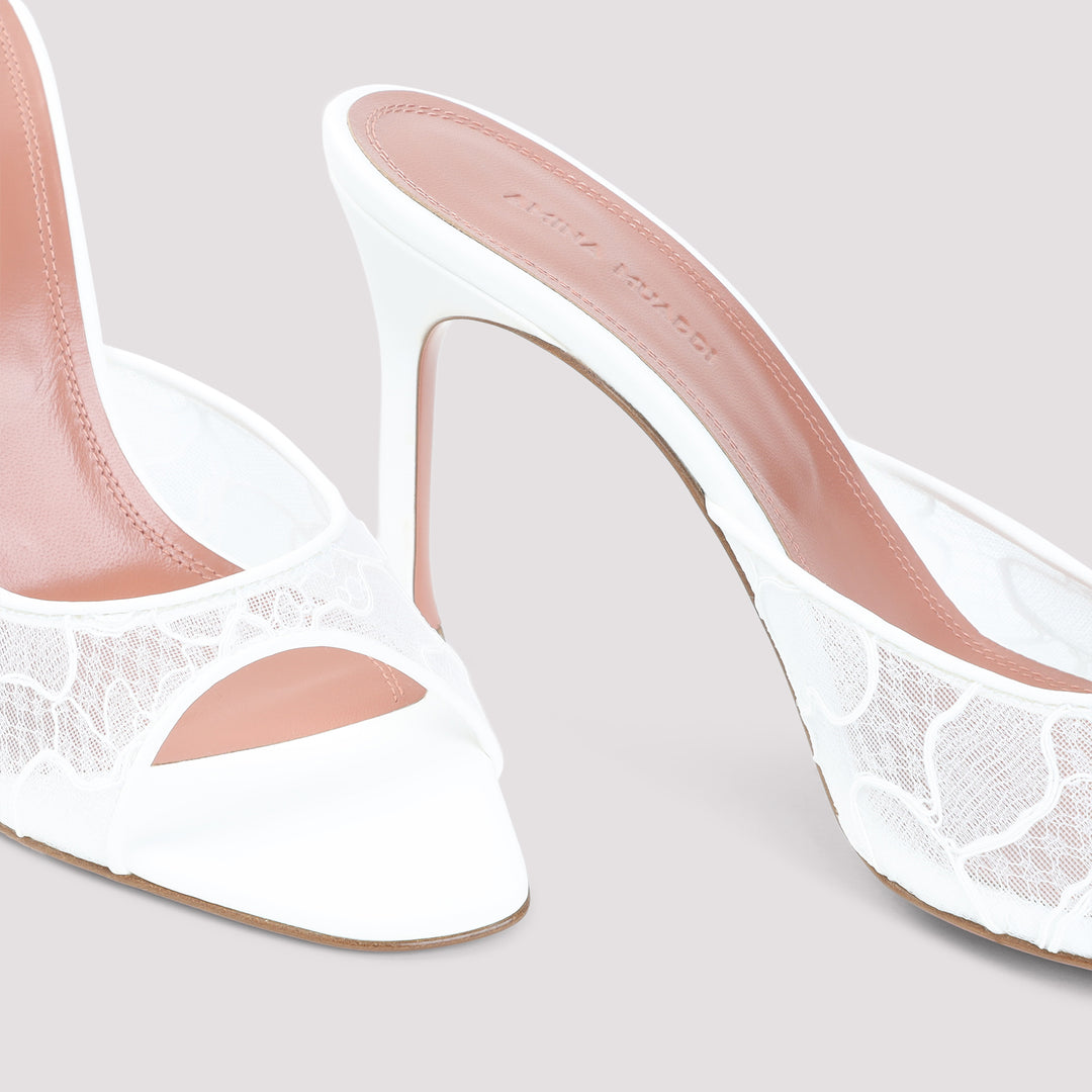 Amina Muaddi Mules - White | 6697e62e60e5dd9937ba18c36d2428756058a6b9