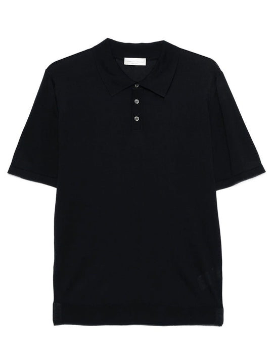 Silk Fine Knit Polo Shirt