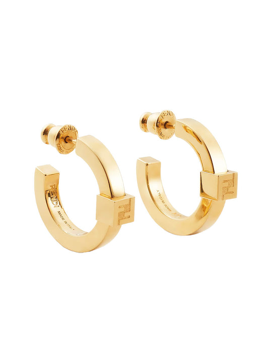 Forever Fendi Small Hoop Metal Earrings