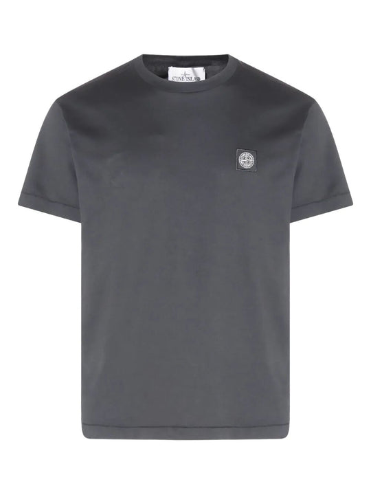 Slim Fit Cotton Jersey T-Shirt With Compass Patch