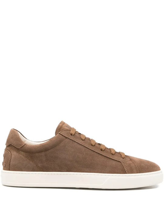 Suede Sneakers With Stamped Logo