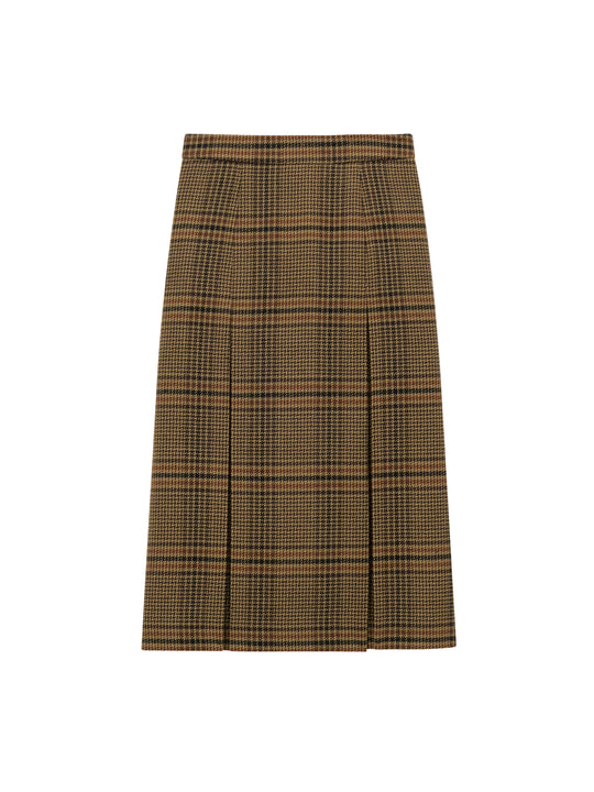 Prince Of Wales Certified Virgin Wool Skirt