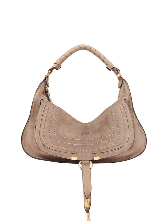 Small Marcie Shoulder Bag In Suede Leather