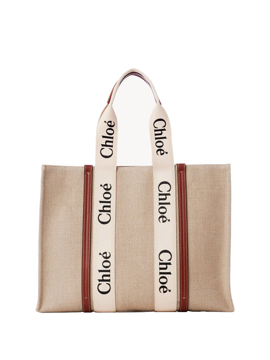 Large Woody Tote Bag In Linen