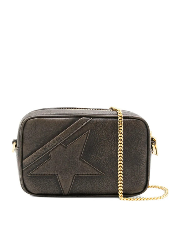 Mini Star Bag In Distressed Leather With Tone-On-Tone Star