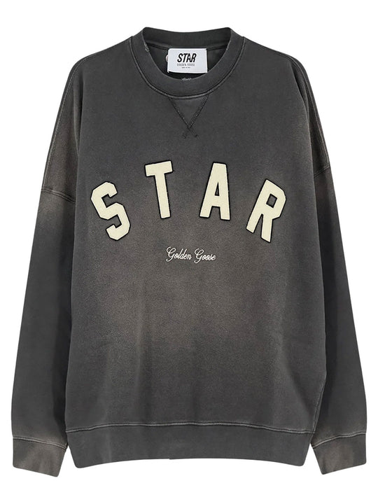 Star-Print Boxy Fit Crewneck Sweatshirt