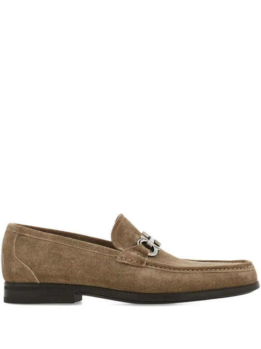Grandioso2 Suede Loafers With Gancini Buckle
