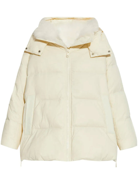 A Line Iconic Hooded Down Jacket With Detachable Lambswool Trim