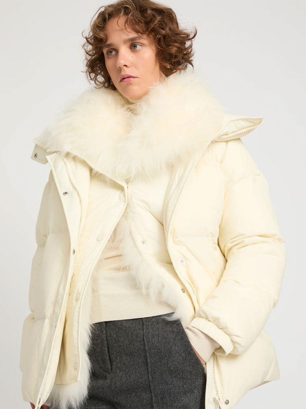 Yves Salomon Down jackets - Nude & Neutrals | 6892242bdf6ed114e139852b521a3822b1b5d21f