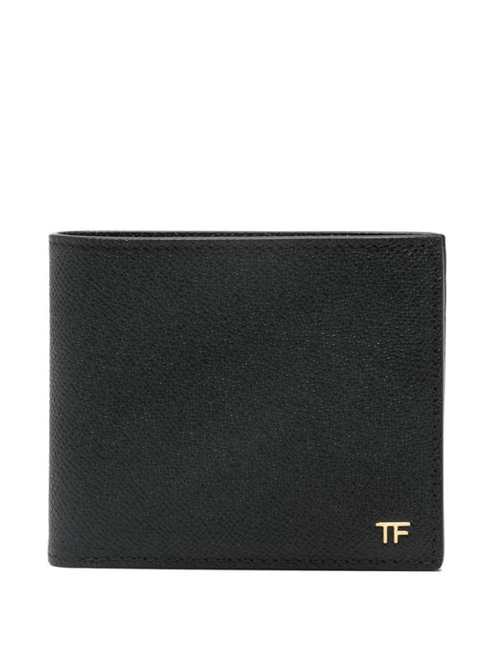 Bifold Leather Wallet With Metal Tf Logo