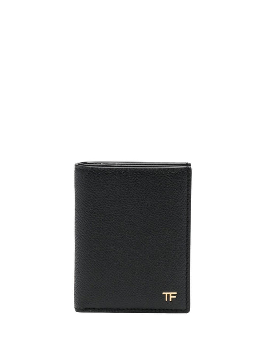 Grained Leather Small Folding Cardholder