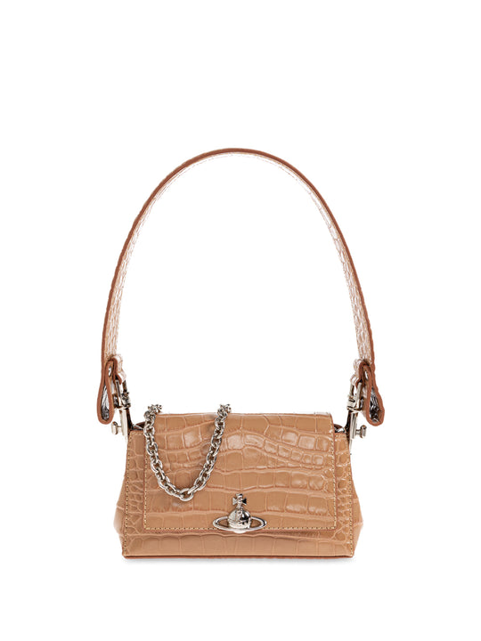 Hazel Small Croc-Effect Embossed Leather Handbag