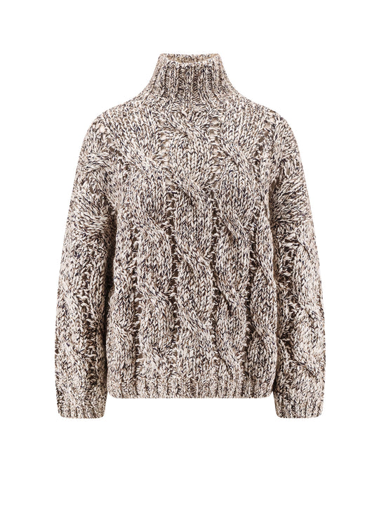 Wool And Cashmere Turtleneck Sweater With Sequins