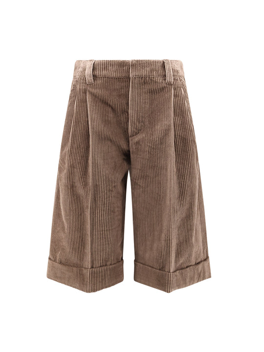 Corduroy Shorts With Monili Detail