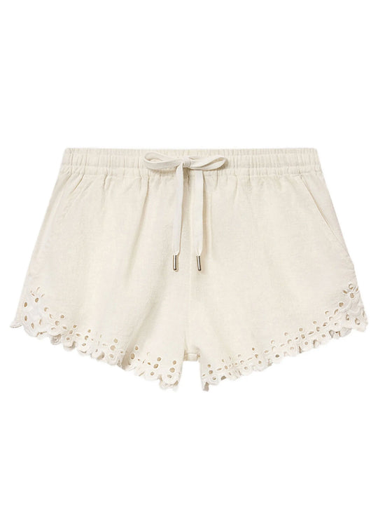 Balyme Openwork Embroidery Cotton Shorts
