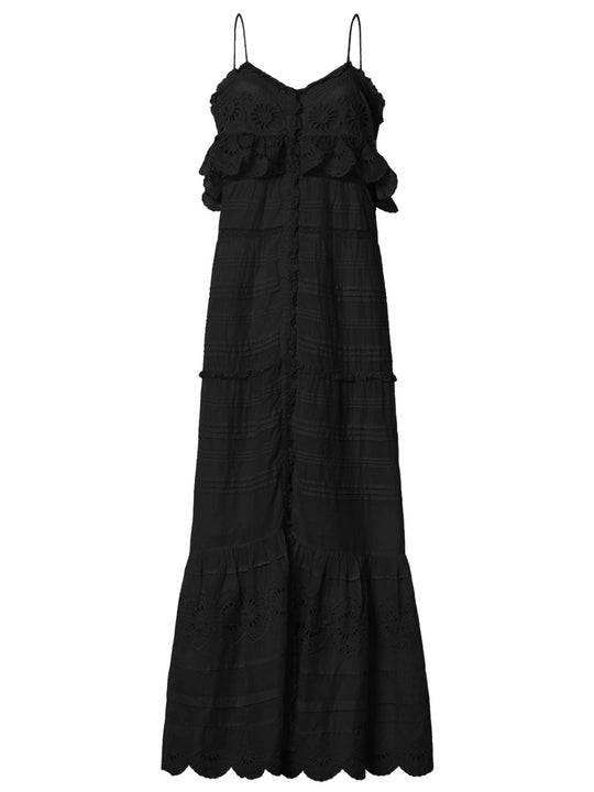 Paule Long Floral Cotton And Lace Dress