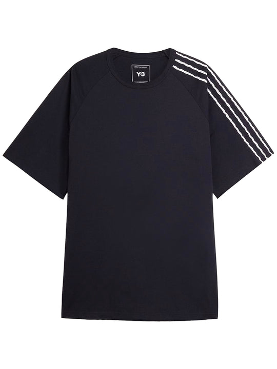 Y-3 Raw Edge Short-Sleeve T-Shirt With 3 Stripes