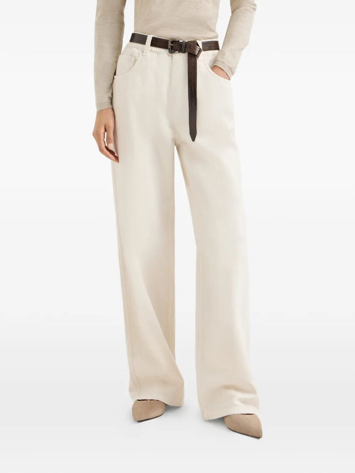 Brunello Cucinelli Wide leg - Nude & Neutrals | b5e588210c8554a0a3927bab5ec7c7f6b60e902d