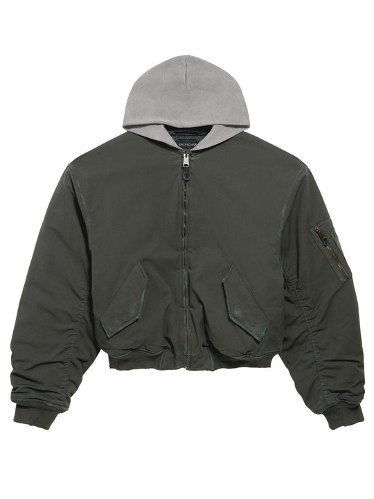 Men`S Hooded Standard Bomber Jacket In Anthracite