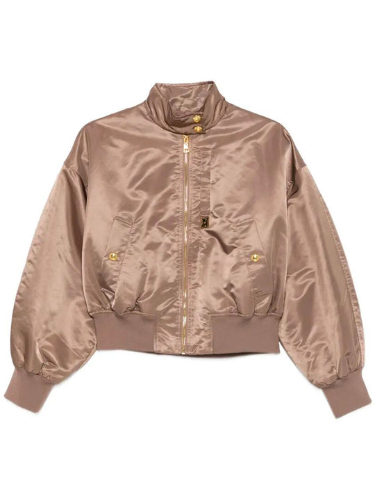 Oversized Fit Nylon Bomber Jacket