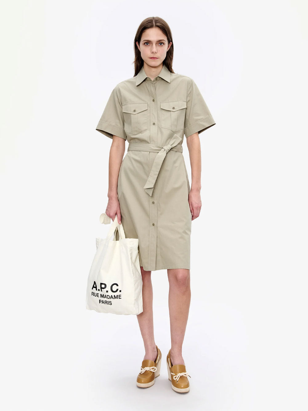 A.P.C. Mini dresses - Green | e5fd70772ad20552f4da45c718249f4712dfb34b