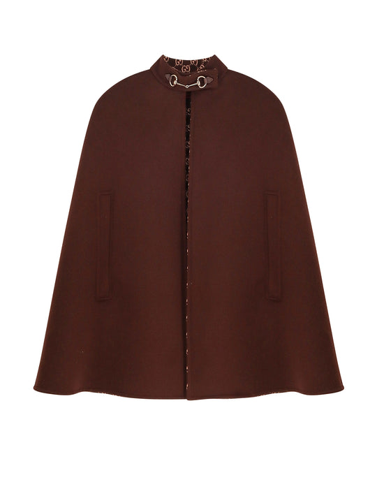 Wool Cape With Iconic Horsebit