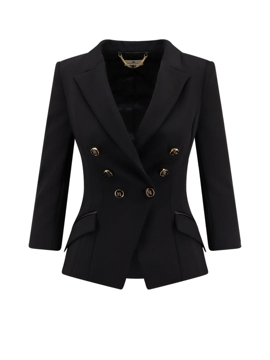 Fitted Blazer With Logoed Buttons