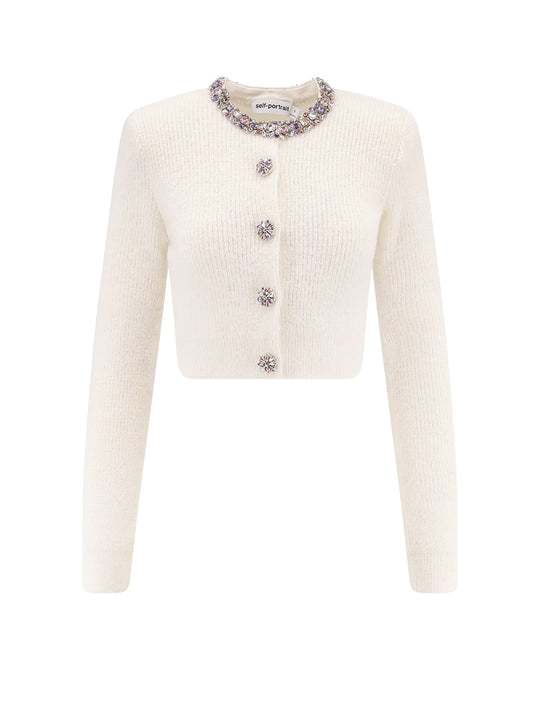 Alpaca Blend Cardigan With Rhinestones