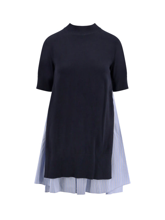 Cotton Dress With Fabric Inserts