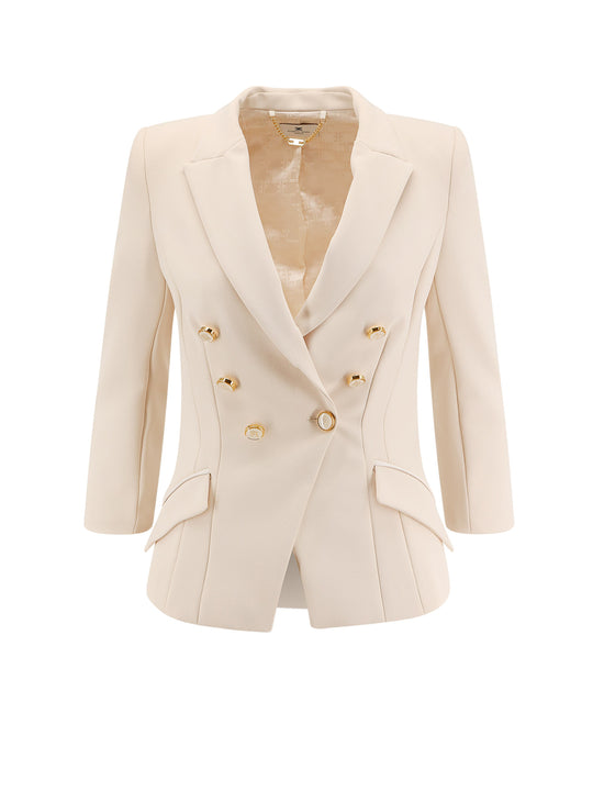 Fitted Blazer With Logoed Buttons