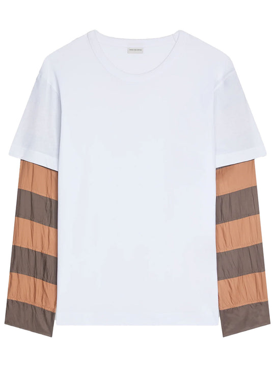 Loose Fit Contrast Striped Sleeves T-Shirt