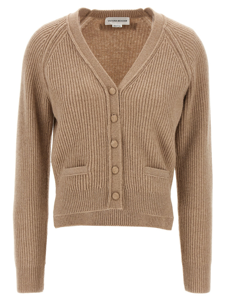 Victoria Beckham Stepped Hem Sweaters and Cardigans - Beige | 65db7dffbc0755fbb7fecce1a63294b786d3b002