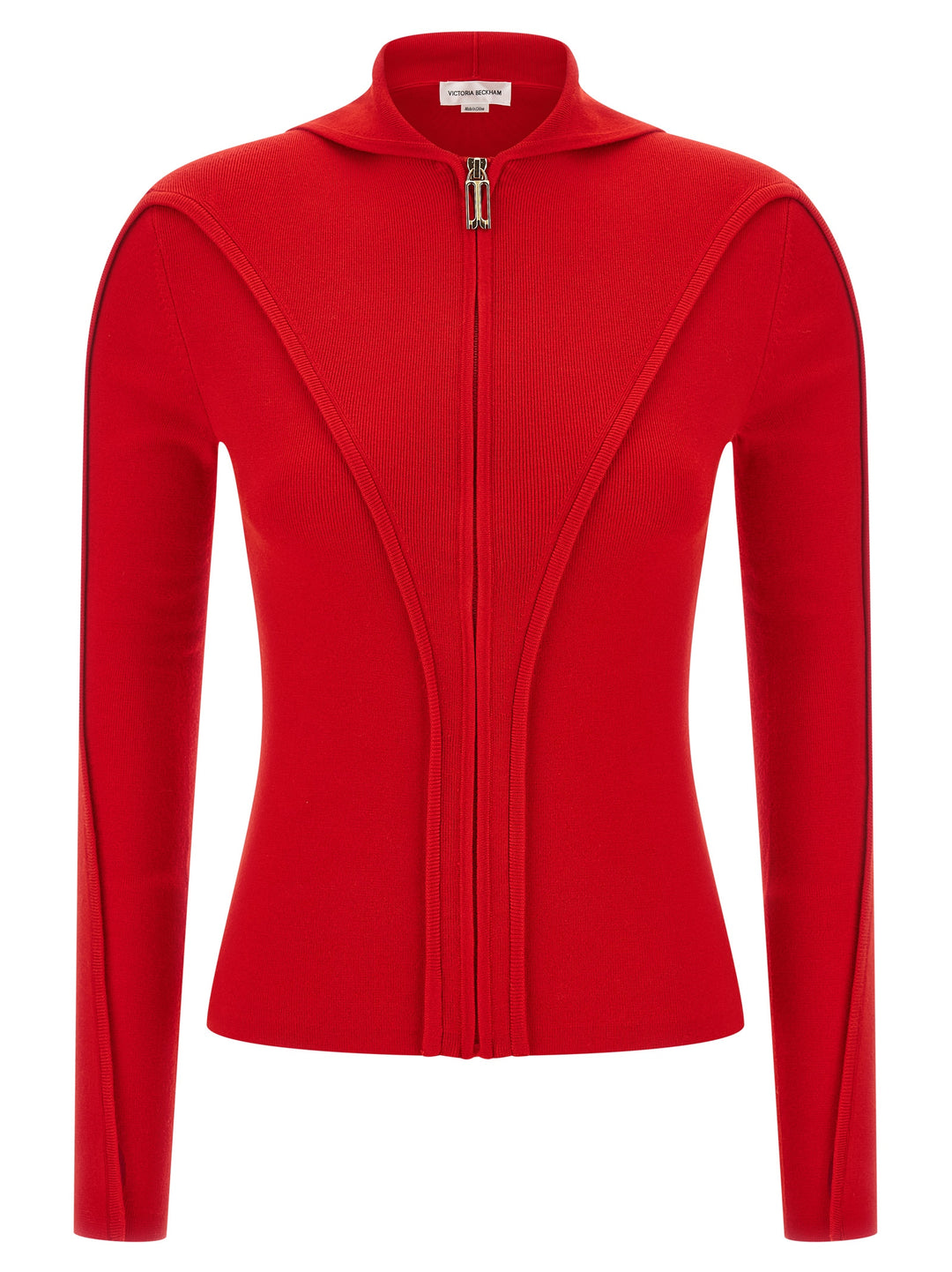 Victoria Beckham Hooded Cardigan Sweaters and Cardigans - Red | 06a528c33ecaf066453f214fd9c3d6982eb336b4