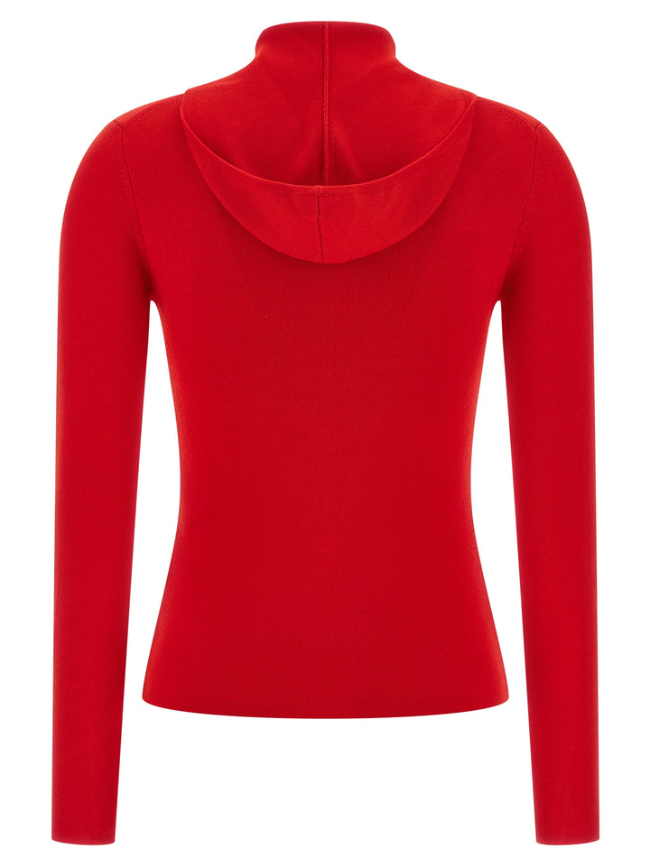 Victoria Beckham Hooded Cardigan Sweaters and Cardigans - Red | 666c2eace6fe0d559830af542fb81cb2e1c96560