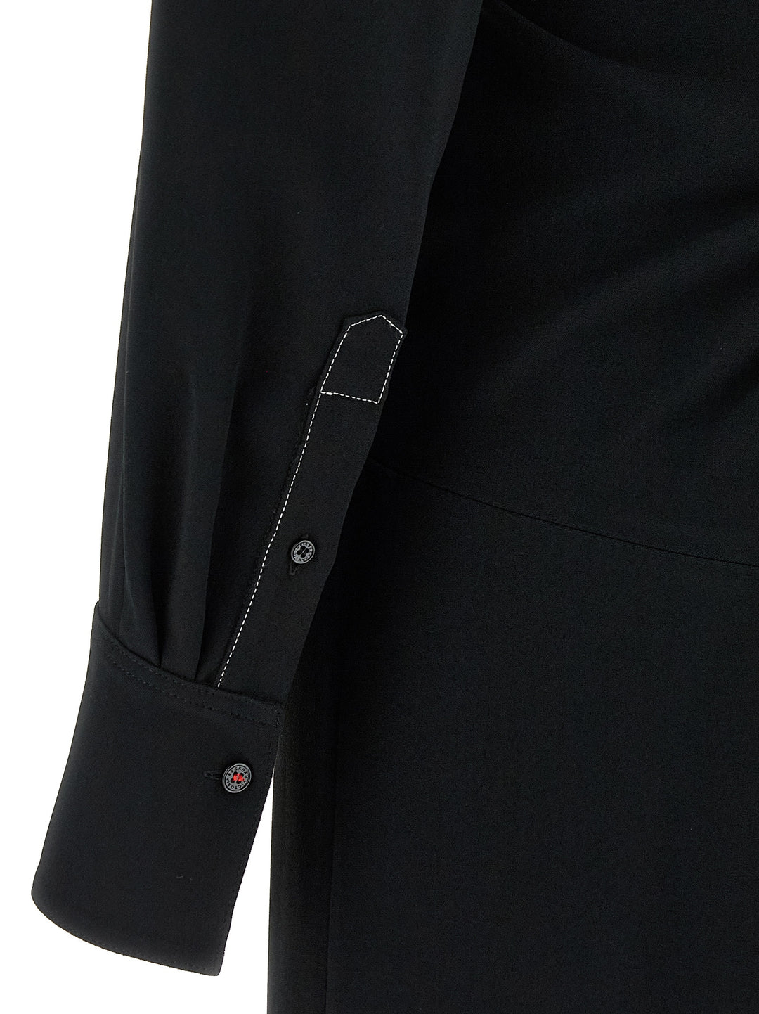 Victoria Beckham Long Sleeve Polo Collar Midi Dresses - Black | 65d1466e3f0fc4e5480c28821c685d6fe016dce6