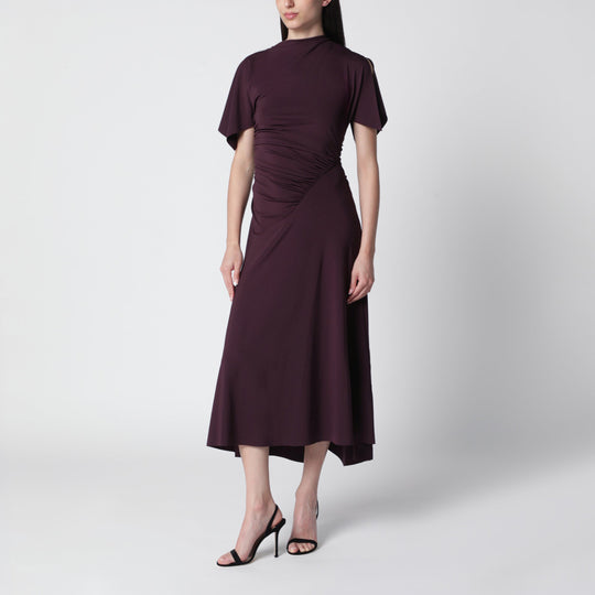 Blackcurrant Black Draped Midi Dress