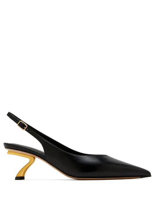 Cleya 55 S-Shaped Leather Slingback