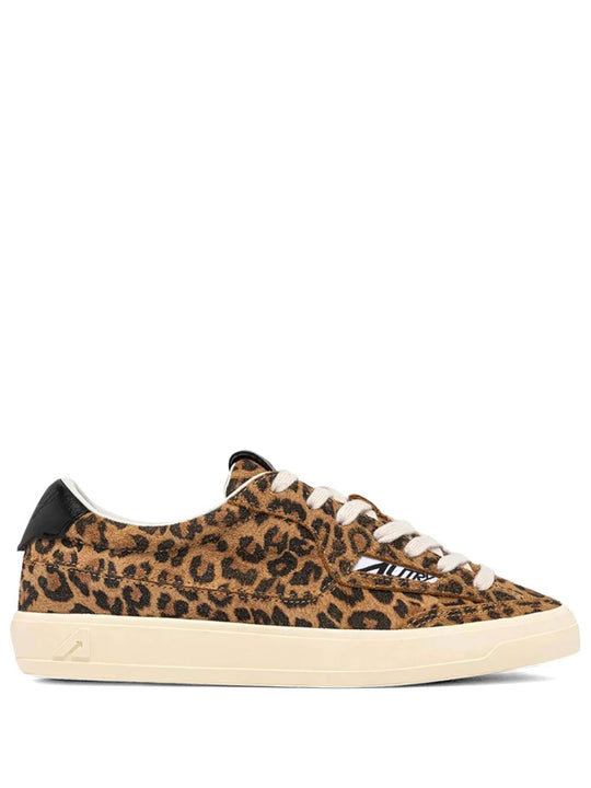 Windscape Low Sneakers In Leopard And Black Suede