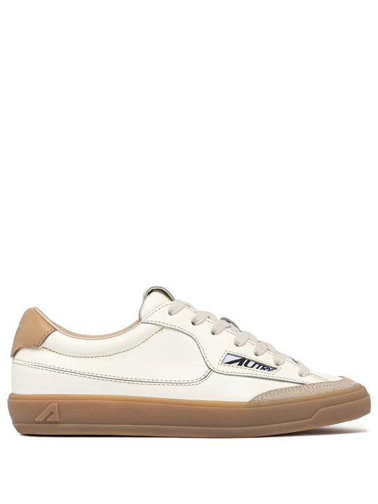 Windscape Low Sneakers In Marshmallow And Tan Leather