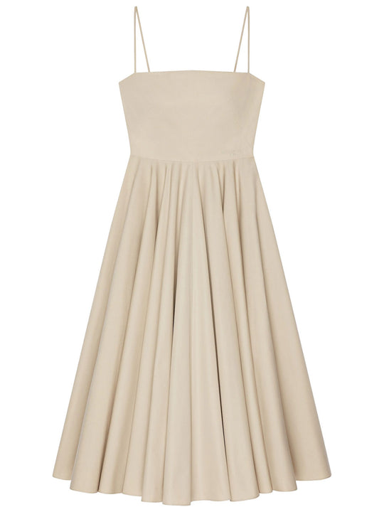 Sliced Long Dress In Poplin