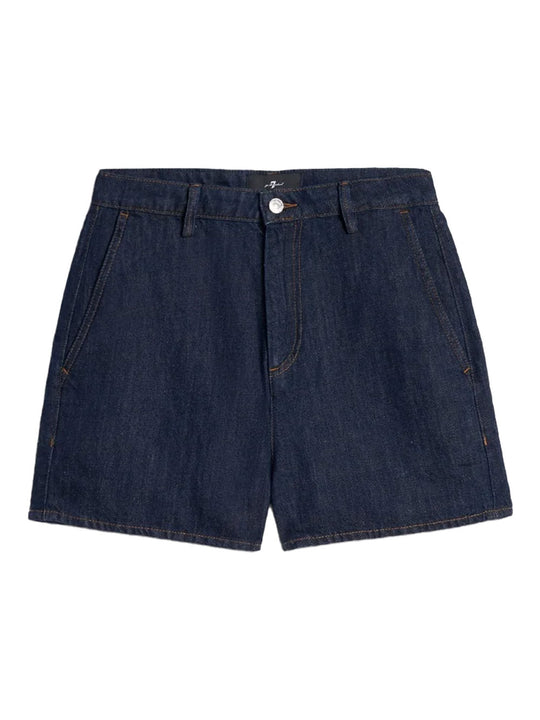 Linen Blend Denim Shorts